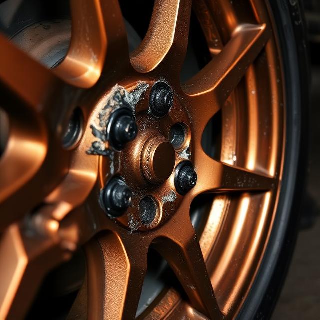 Porsche sport wheel with road rash damage